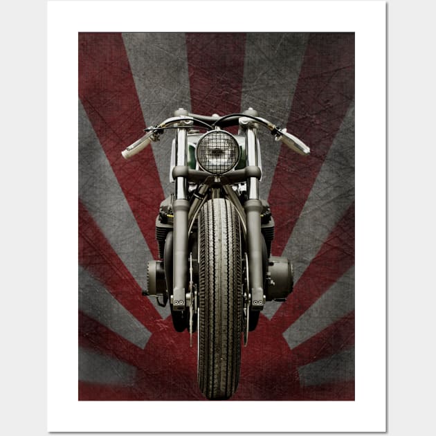 Motorcycle Sunburst Background Wall Art by TripleTreeAdv